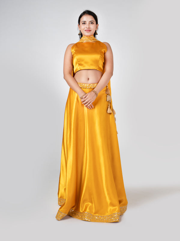 Mustard Yellow Lehenga Set